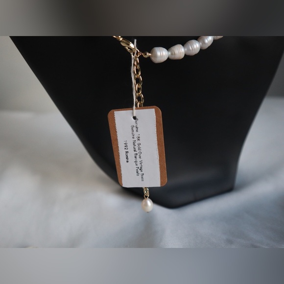 🔥BNWT Genuine 18k Gold over vintage Brass | Genuine Natural Baroque Pearls - Picture 9 of 10